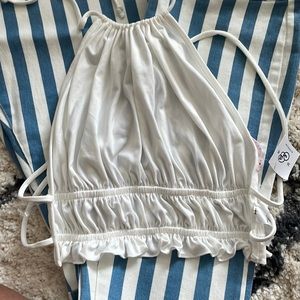 White Stringy crop top